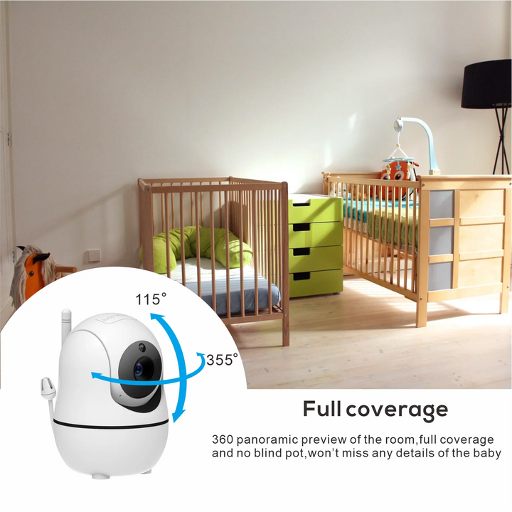 Moniteur Vidéo Bébé HD avec Écran 7" 1080p | Zoom 4x, Batterie 24h, Vision Nocturne, Sans WiFi Sécurisé