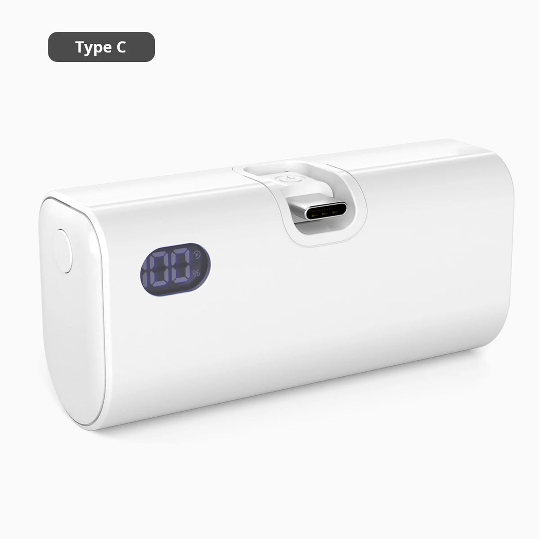 Liboer Batterie Externe Pliable Charge Rapide | 5000mAh USB-C ou Lightning Écran LED