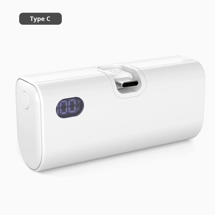 Liboer Batterie Externe Pliable Charge Rapide | 5000mAh USB-C ou Lightning Écran LED