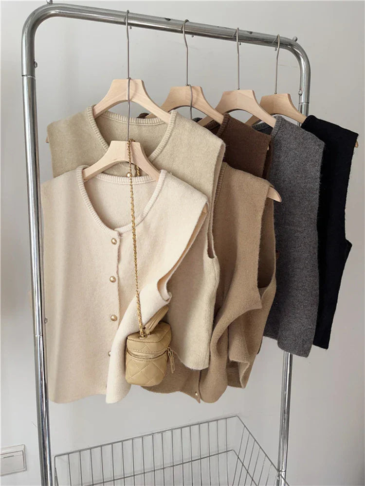 Adeline – Gilet raffiné avec boutons, idéal pour un style classique