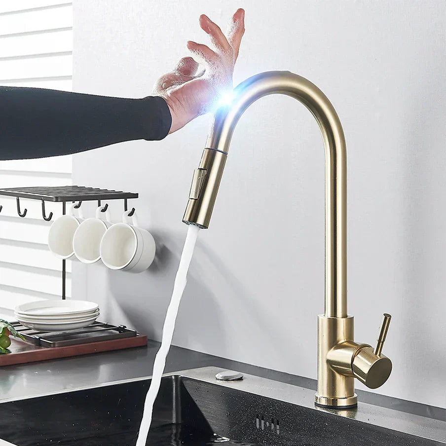 Torneira de Cozinha com Sensor Tátil | Design Moderno com Bico Extensível