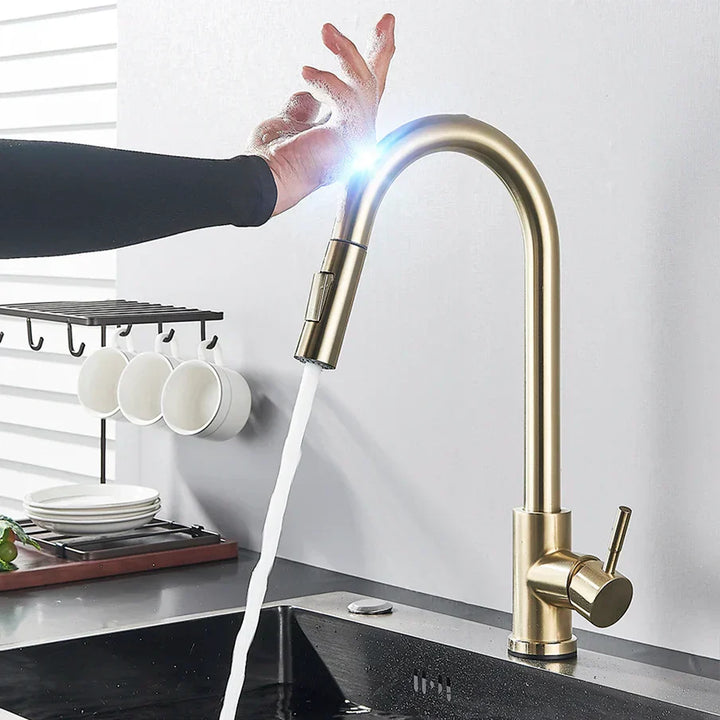 Torneira de Cozinha com Sensor Tátil | Design Moderno com Bico Extensível