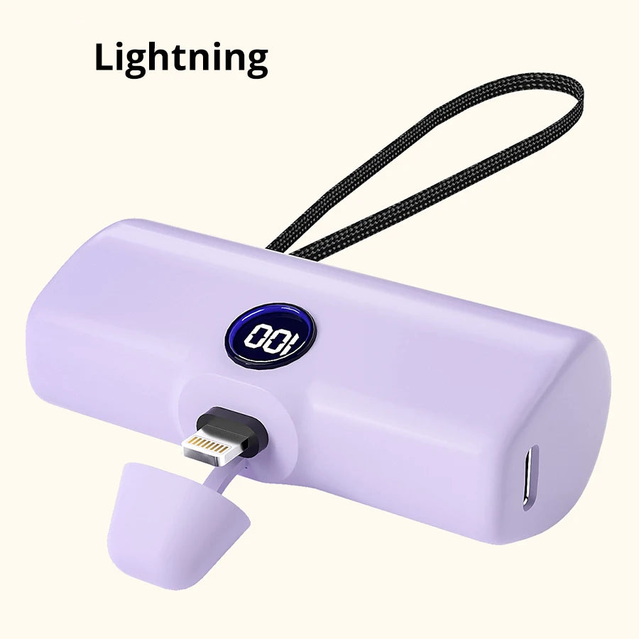 Liboer Batterie Externe 5000mAh | Charge Rapide USB-C ou Lightning | Design Compact & Léger
