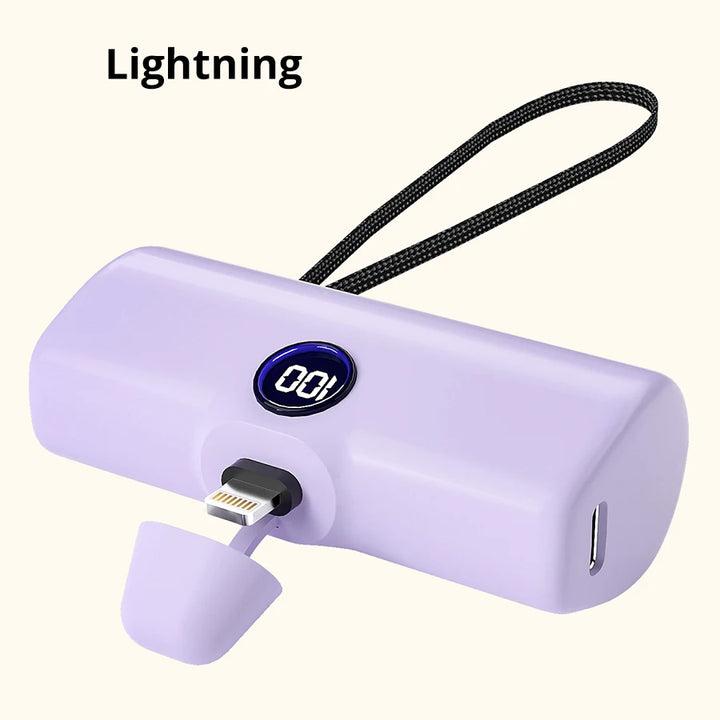 Liboer Batterie Externe 5000mAh | Charge Rapide USB-C ou Lightning | Design Compact & Léger