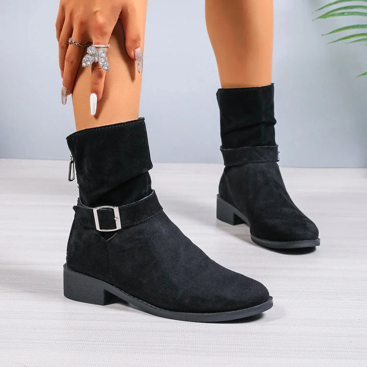 Stivaletti in pelle scamosciata beige da donna Celina | Eleganti e comodi per l'uso quotidiano 
