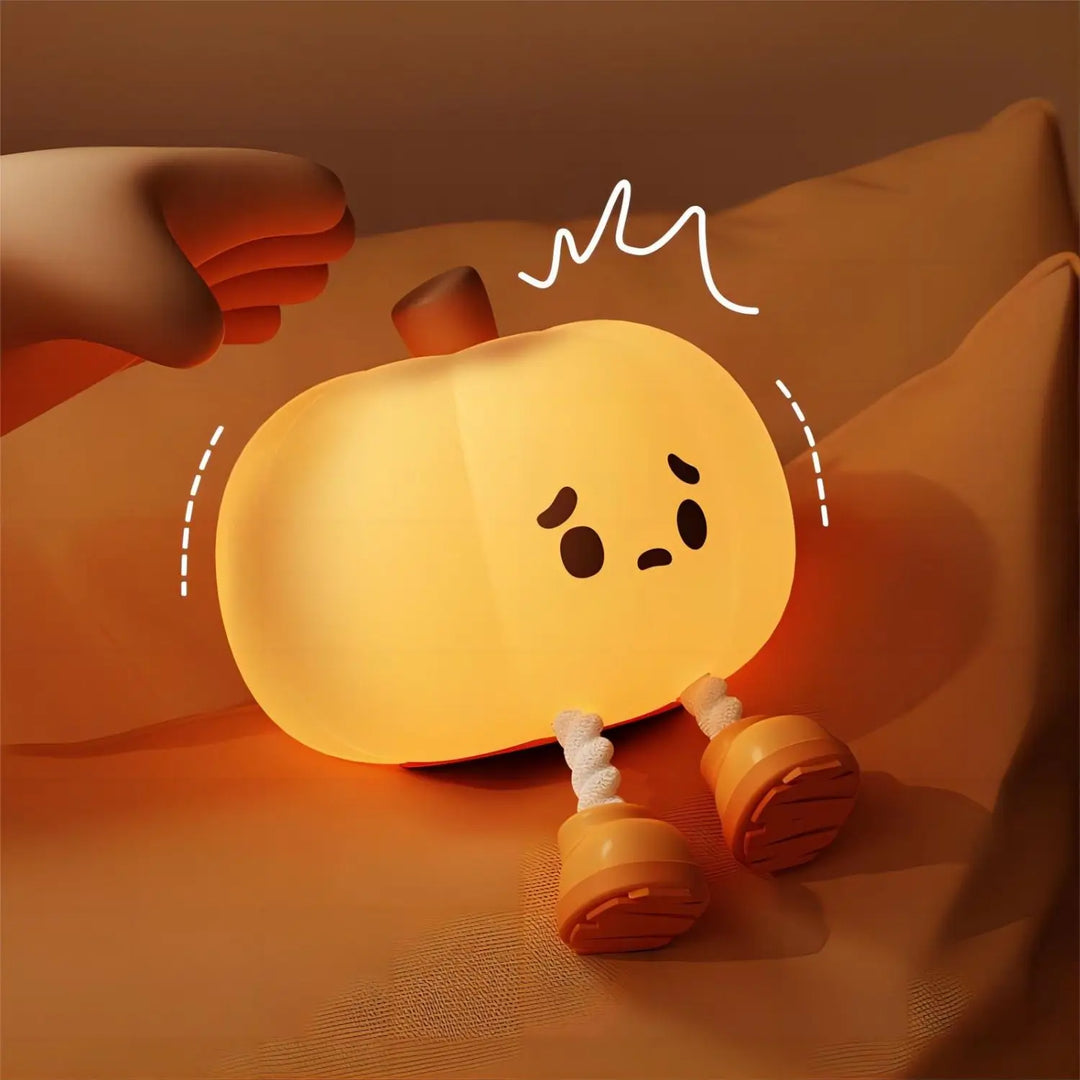 Lampe tactile CozyGlow Citrouille d’Halloween – Veilleuse en silicone douce et apaisante