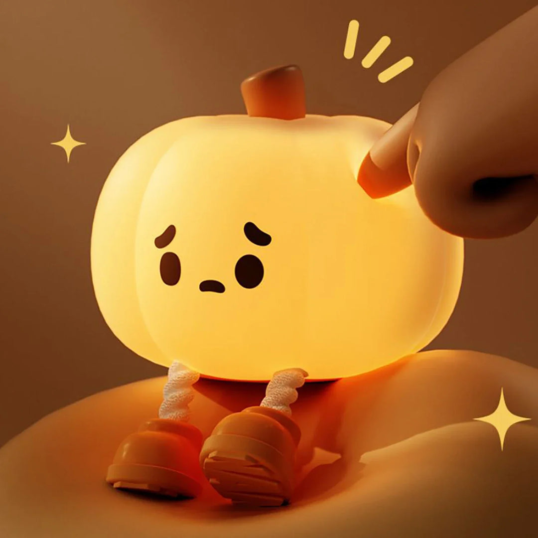 Lampe tactile CozyGlow Citrouille d’Halloween – Veilleuse en silicone douce et apaisante