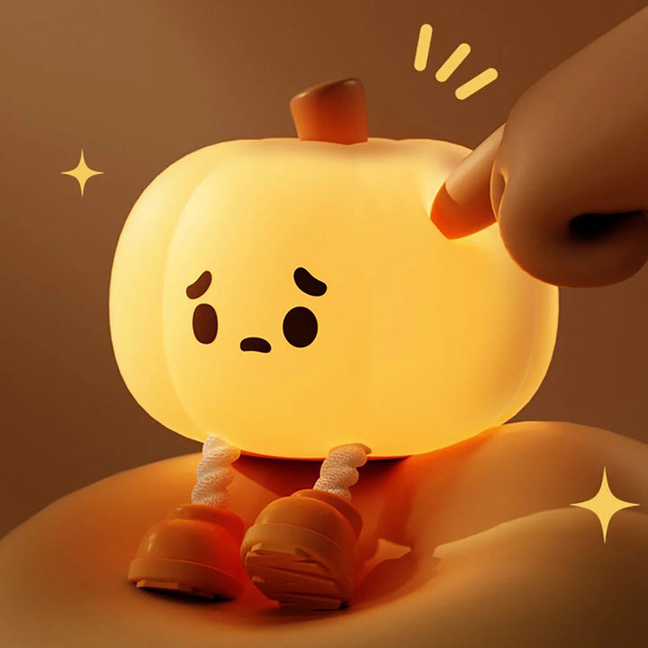 Lampe tactile CozyGlow Citrouille d’Halloween – Veilleuse en silicone douce et apaisante