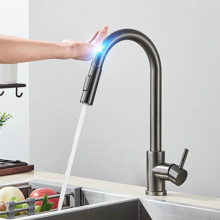 Torneira de Cozinha com Sensor Tátil | Design Moderno com Bico Extensível