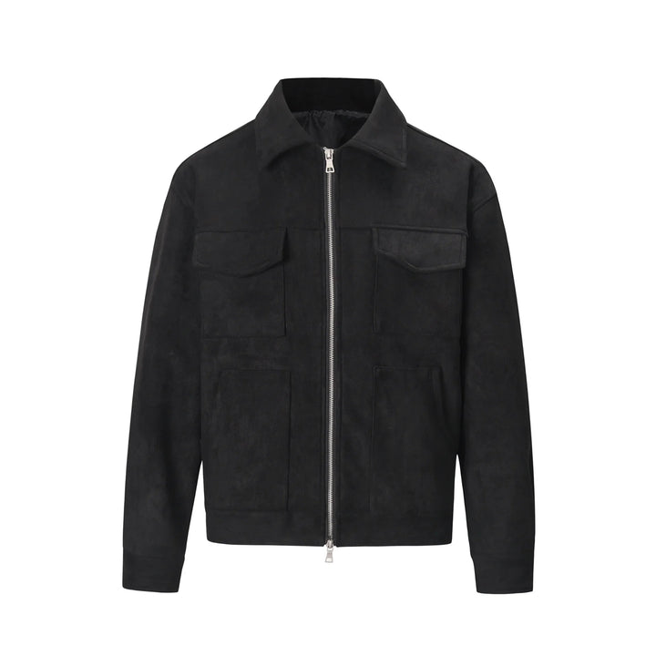Veste Mi-Saison Homme – Look Suédé, Confortable avec Poches Fonctionnelles