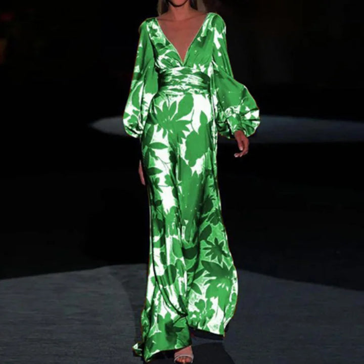 Brenda | Abito alla moda da donna con scollo a V e maniche a sbuffo