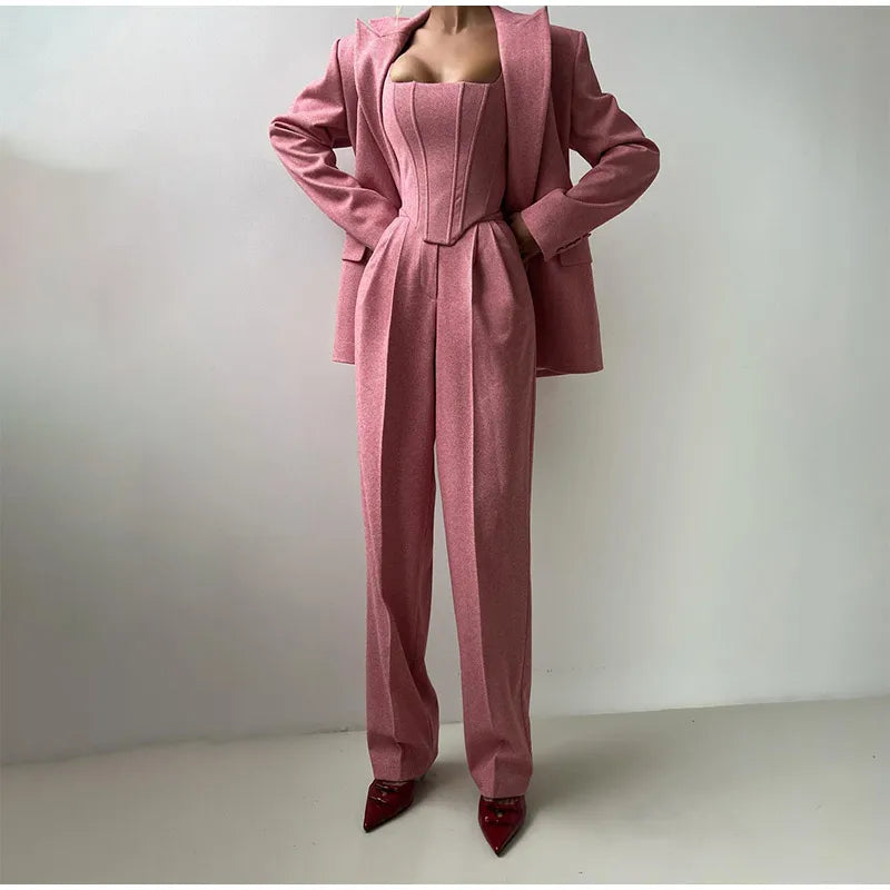 Tailleur-pantalon élégant | Top corset & blazer | Raffinement intemporel