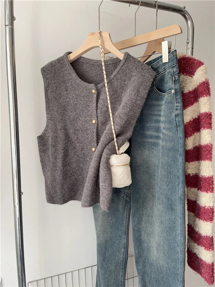 Adeline – Gilet raffiné avec boutons, idéal pour un style classique
