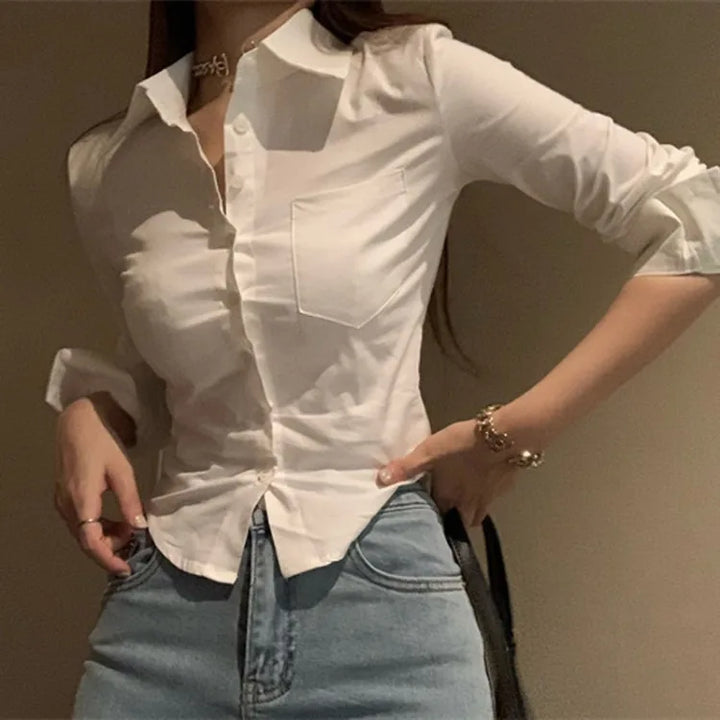 Ashleya | Camisa elegante y ajustada para mujer | Estilo refinado y corte entallado