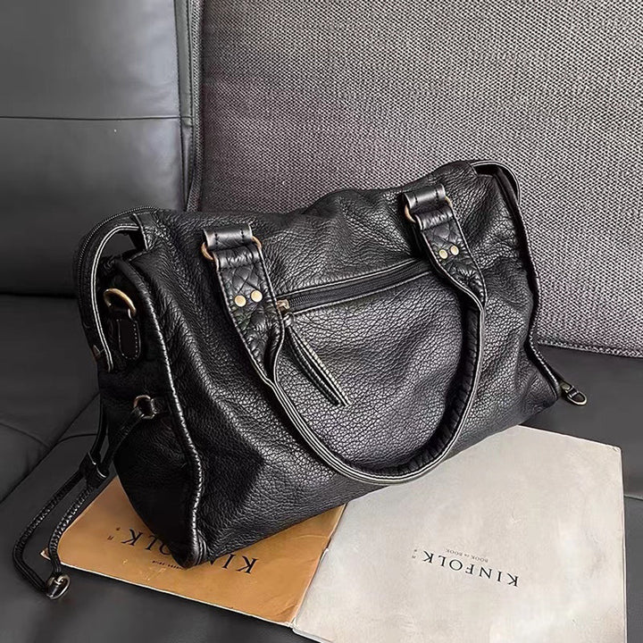 Elegancia negra | Bolso de lujo de piel auténtica