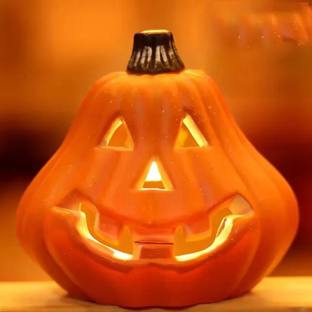 SpookyGlow Lampe Citrouille LED d’Halloween Empilée, Décoration Lumineuse Festive