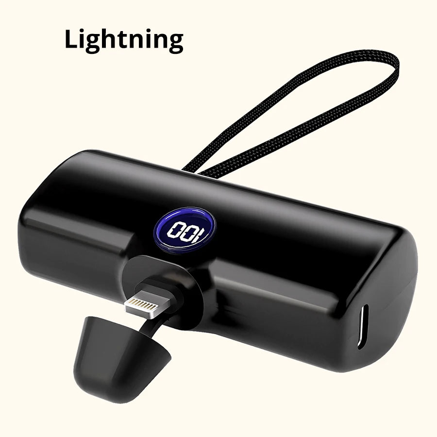 Liboer Batterie Externe 5000mAh | Charge Rapide USB-C ou Lightning | Design Compact & Léger