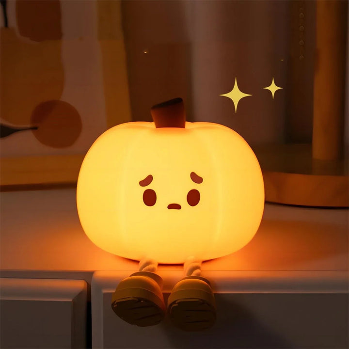 Lampe tactile CozyGlow Citrouille d’Halloween – Veilleuse en silicone douce et apaisante