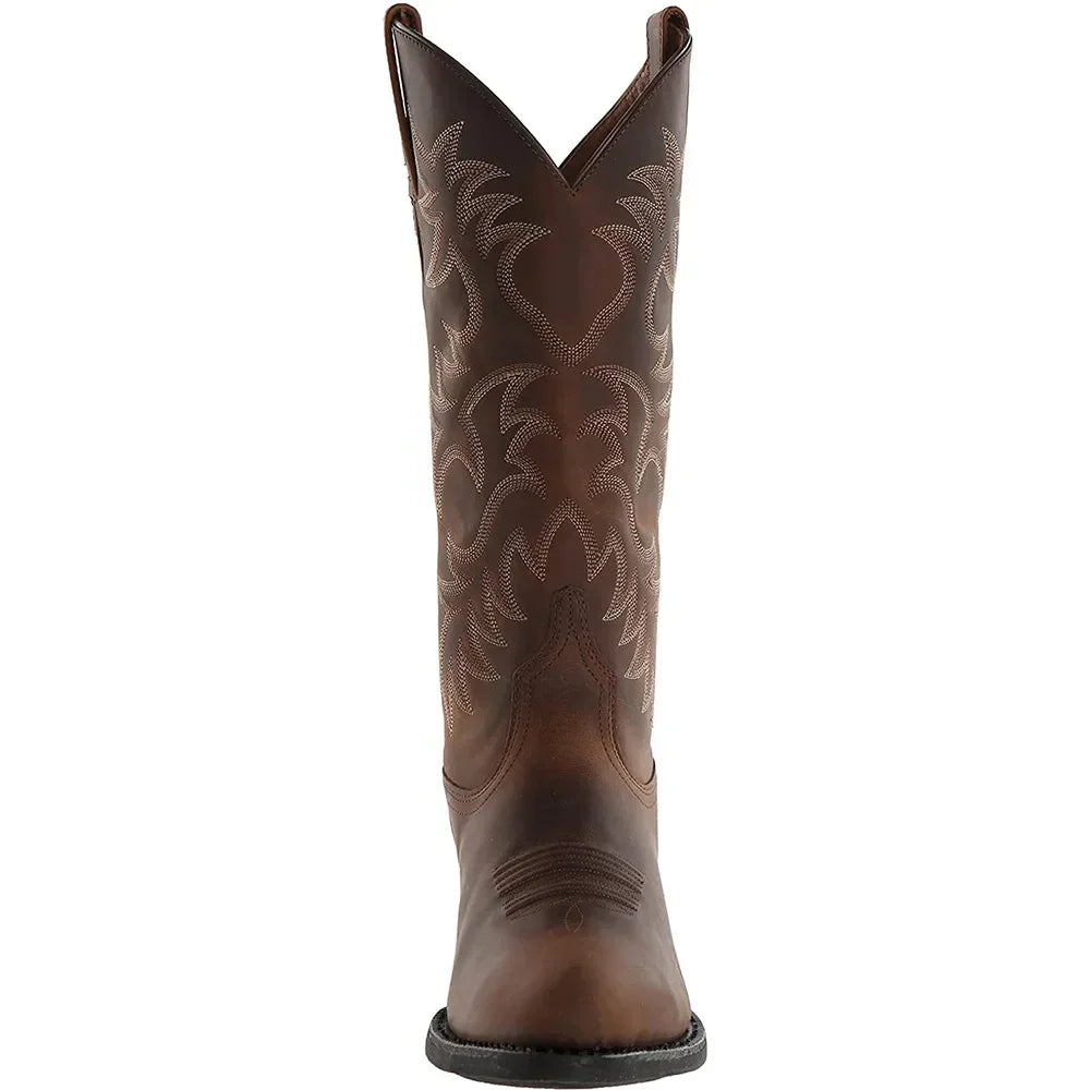 Botas Macho Cowboy para Homem | Couro Bordado Elegante & Estilo Intemporal