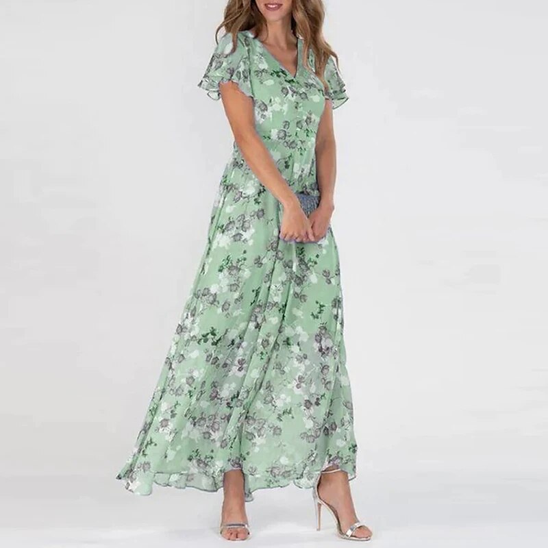 Sofie | Vestido largo de verano con estampado floral