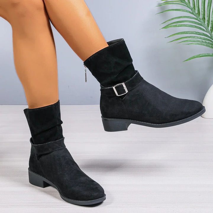 Stivaletti in pelle scamosciata beige da donna Celina | Eleganti e comodi per l'uso quotidiano 