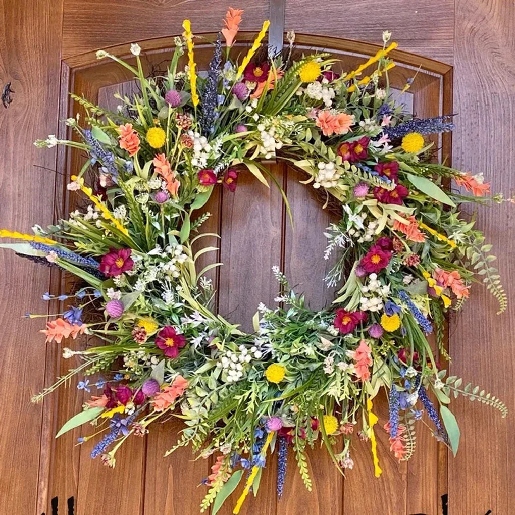 Noviroa Guirlanda Floral Feita à Mão | Decoração de Porta Interior & Exterior