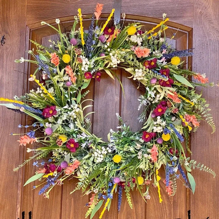 Noviroa Guirlanda Floral Feita à Mão | Decoração de Porta Interior & Exterior