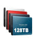 SSD externo 128 To | USB 3.1 e USB-C de alta velocidade | Tecnologia NVMe M.2 | Caixa em liga de alumínio anti-impacto | Plug & Play para PC, Mac e dispositivos móveis
