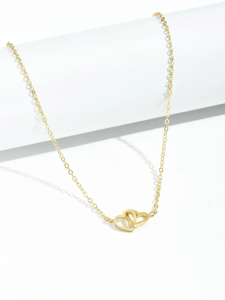 Nilda Collier avec pendentif double cœur | Bijoux romantiques pour femmes avec signification