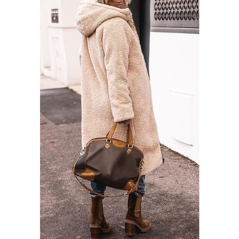 Anna | Cappotto lungo reversibile con fodera in morbido peluche