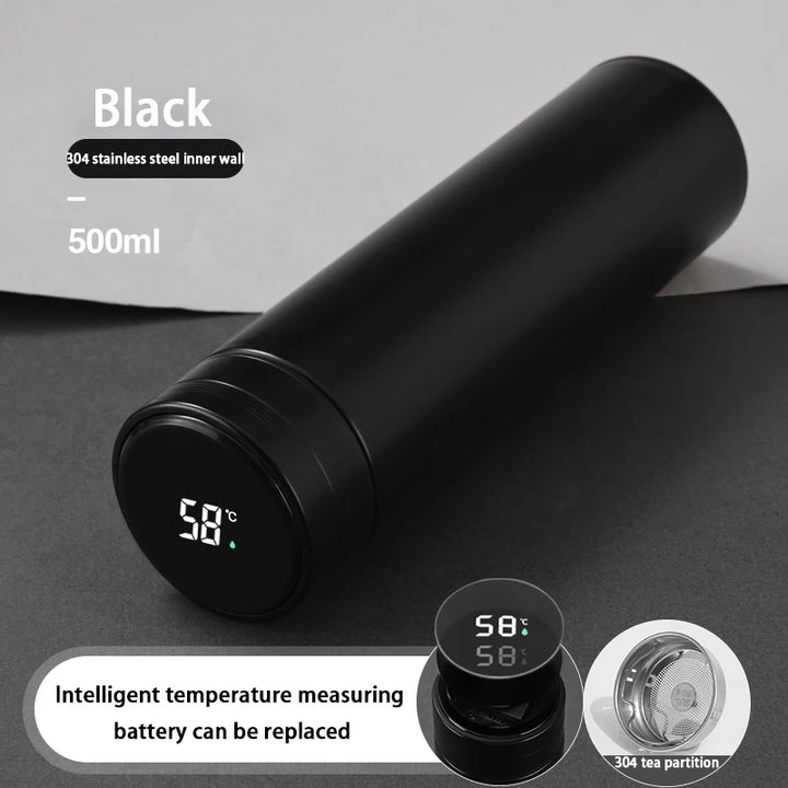 ThermoFlask Bouteille Isotherme Inox avec Écran LCD Température | 500ml Double Paroi