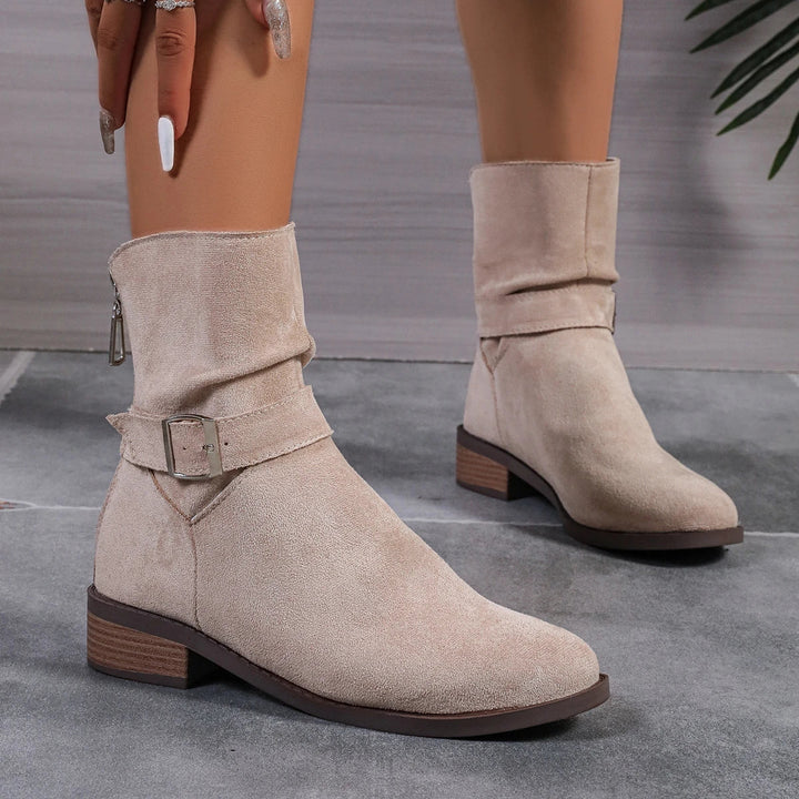 Stivaletti in pelle scamosciata beige da donna Celina | Eleganti e comodi per l'uso quotidiano 
