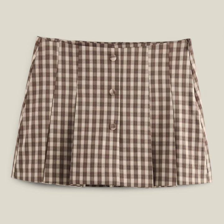 Clea Ensemble 2 pièces avec mini-jupe écossaise | Style preppy-chic léger et féminin
