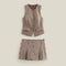 Clea Ensemble 2 pièces avec mini-jupe écossaise | Style preppy-chic léger et féminin