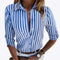 Thalia Chemisier femme | Chemisier classique à rayures bretonnes, manches longues & coupe flatteuse