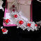 Parure de bijoux en rubis pour femme | Pierres précieuses rouges et aspect diamant | Collier et boucles d'oreilles
