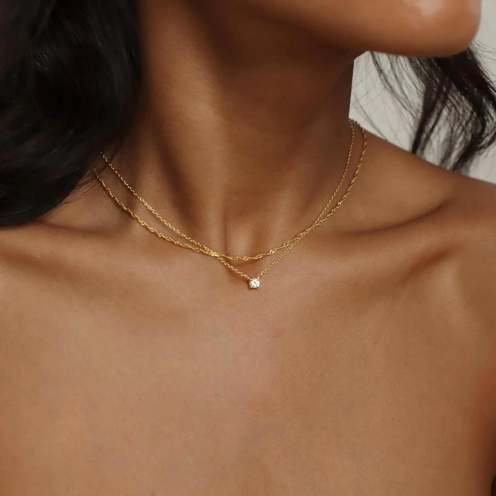 Collier Ras-du-Cou Diamant Plaqué Or / Argent pour Femme | Bijou Élégant Cadeau