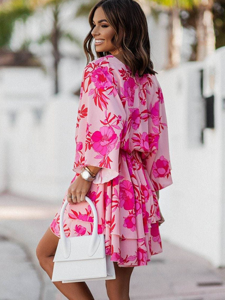 Vestido mini con escote en V para mujer de Noelia | Transpirable, cómodo y versátil para looks de verano