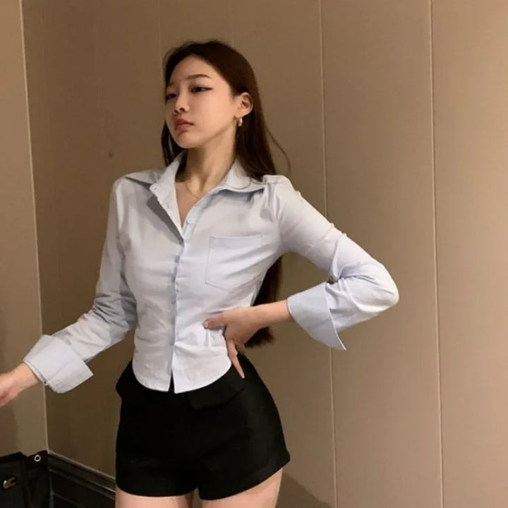 Ashleya | Camisa elegante y ajustada para mujer | Estilo refinado y corte entallado