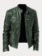Chaqueta de cuero premium para hombre con forro aislante y puños ajustables | Perfecta para el otoño