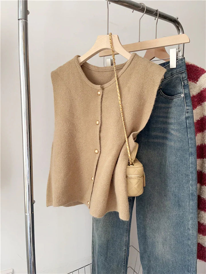 Adeline – Gilet raffiné avec boutons, idéal pour un style classique
