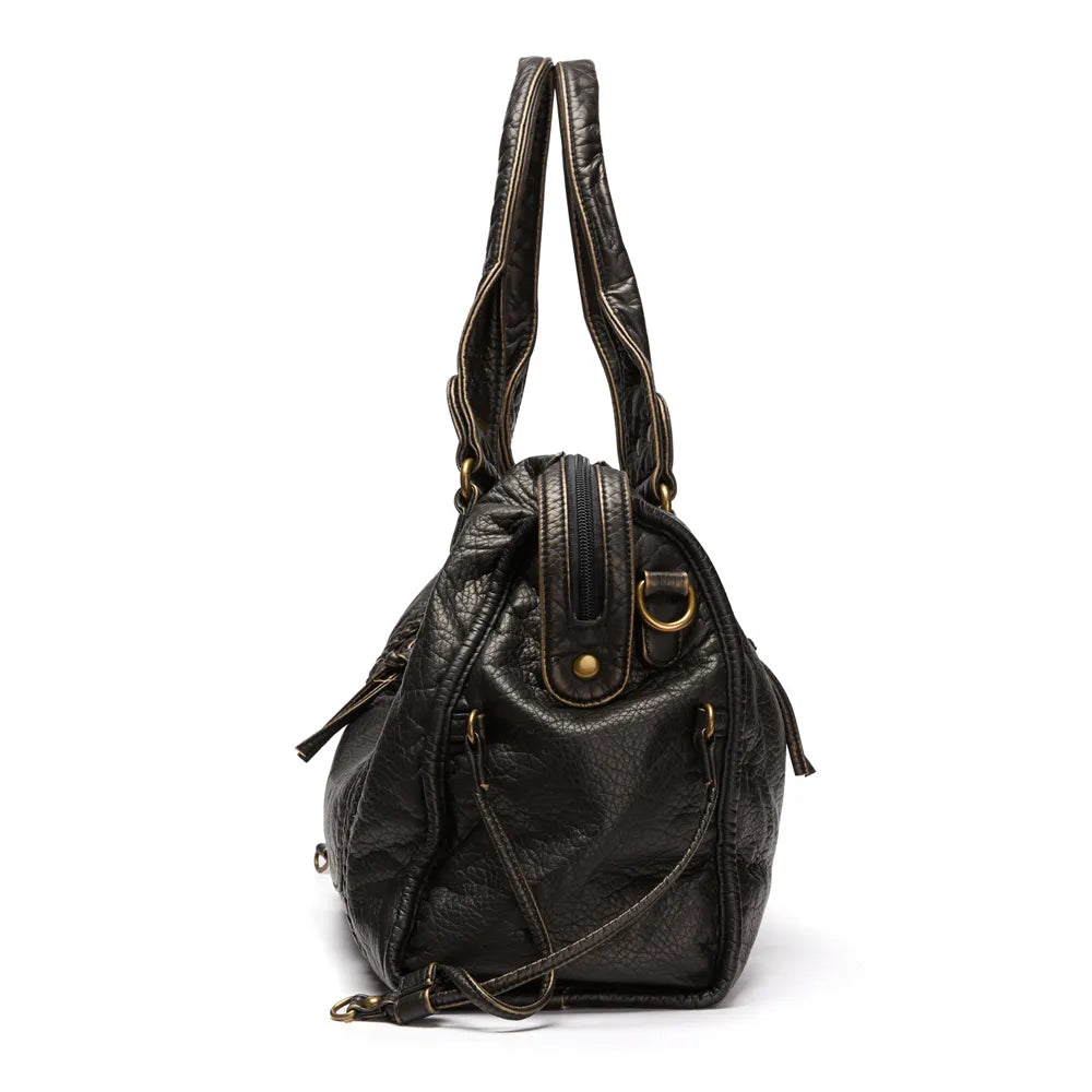 Elegancia negra | Bolso de lujo de piel auténtica