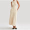 Élodie | Robe Longue Tricotée avec Boutons Dorés et Poches Élégantes