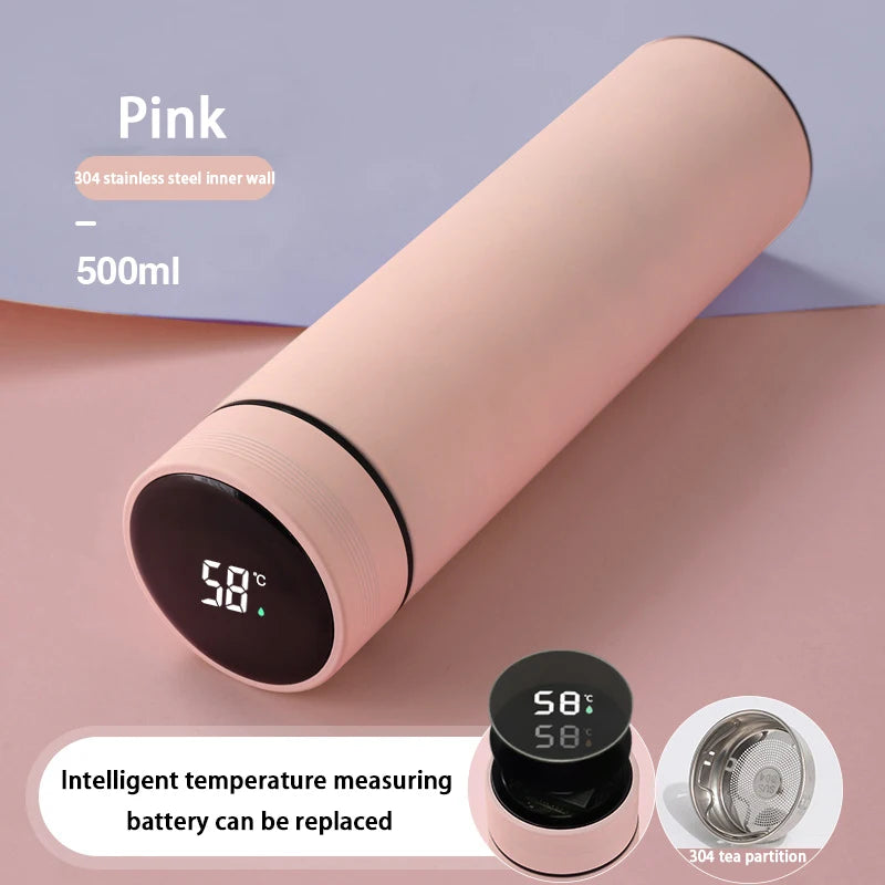 ThermoFlask Bouteille Isotherme Inox avec Écran LCD Température | 500ml Double Paroi