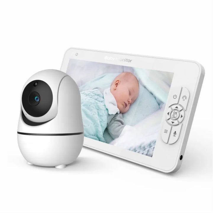Moniteur Vidéo Bébé HD avec Écran 7" 1080p | Zoom 4x, Batterie 24h, Vision Nocturne, Sans WiFi Sécurisé
