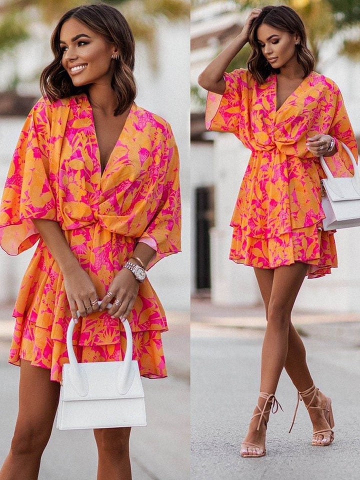 Vestido mini con escote en V para mujer de Noelia | Transpirable, cómodo y versátil para looks de verano