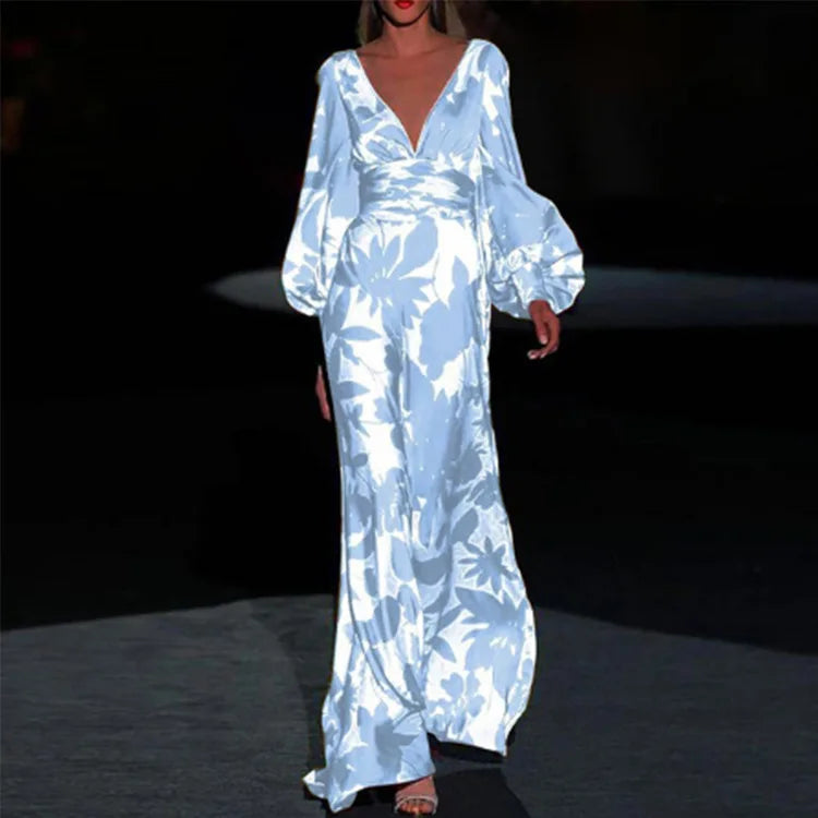 Brenda | Abito alla moda da donna con scollo a V e maniche a sbuffo