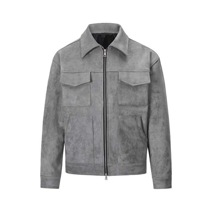 Veste Mi-Saison Homme – Look Suédé, Confortable avec Poches Fonctionnelles
