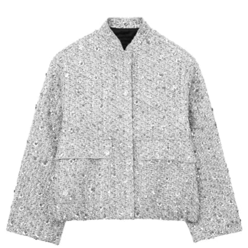 Veste à Paillettes | Design Glam avec Détails Brillants et Paillettes