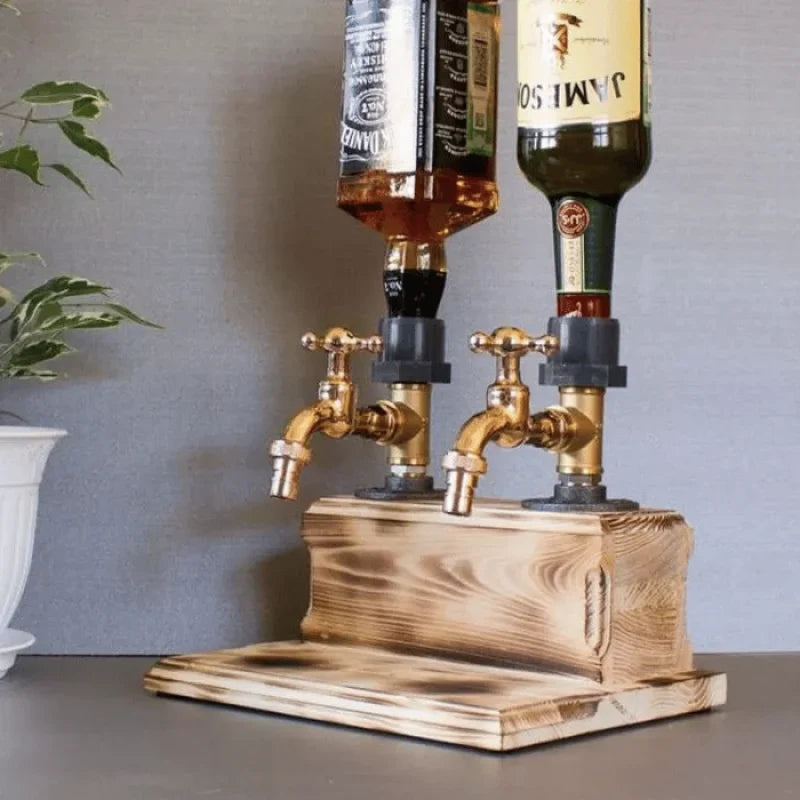 Distributeur de Boissons en Bois | Élégant & Pratique pour Cocktails et Spiritueux